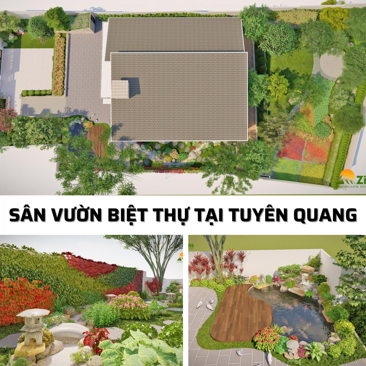 Thiết kế sân vườn biệt thự tại Tuyên Quang